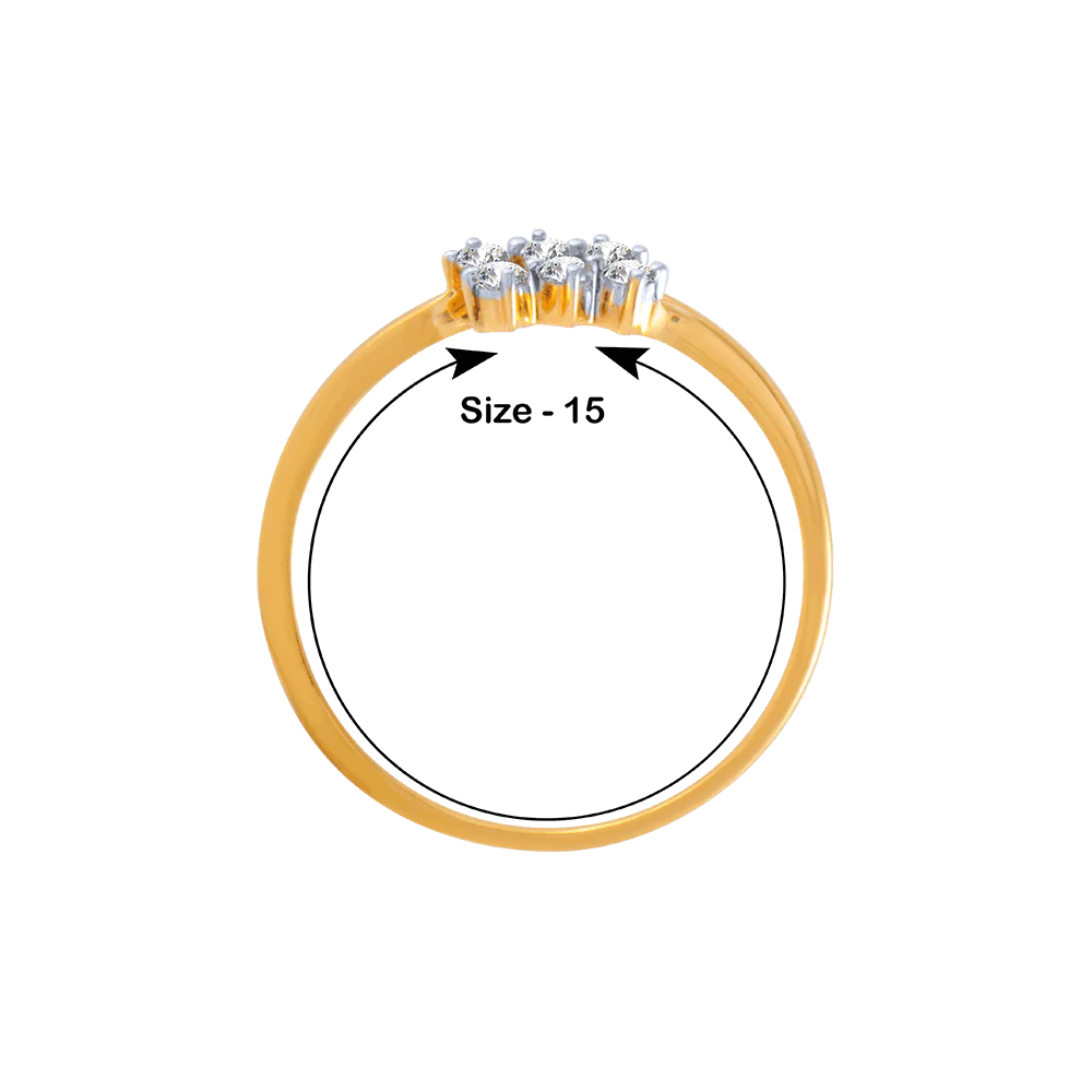 18KT (750) Yellow Gold And Diamond Ring For Women - Image 4