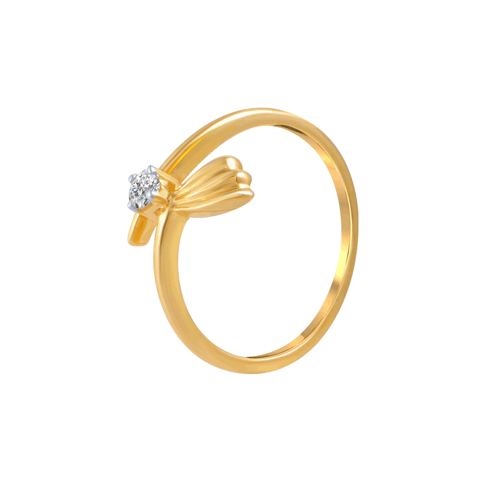 18KT (750) Yellow Gold And Diamond Ring For Women - Image 3