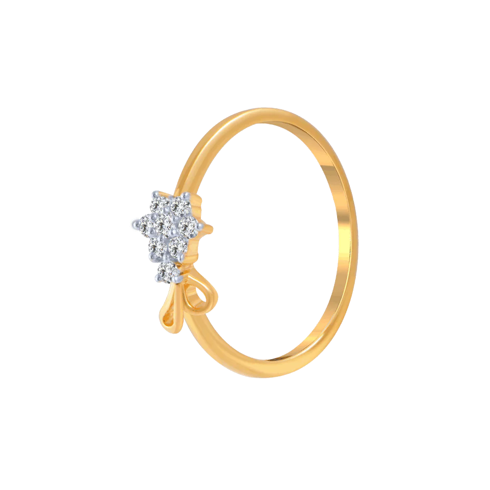 18KT (750) Yellow Gold And Diamond Ring For Women - Image 3