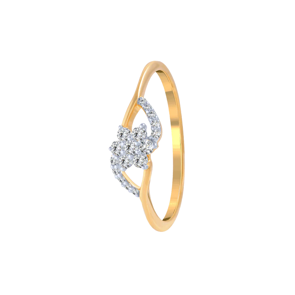 18KT (750) Yellow Gold And Diamond Ring For Women