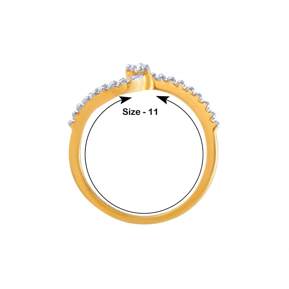 18KT (750) Yellow Gold And Diamond Ring For Women - Image 3
