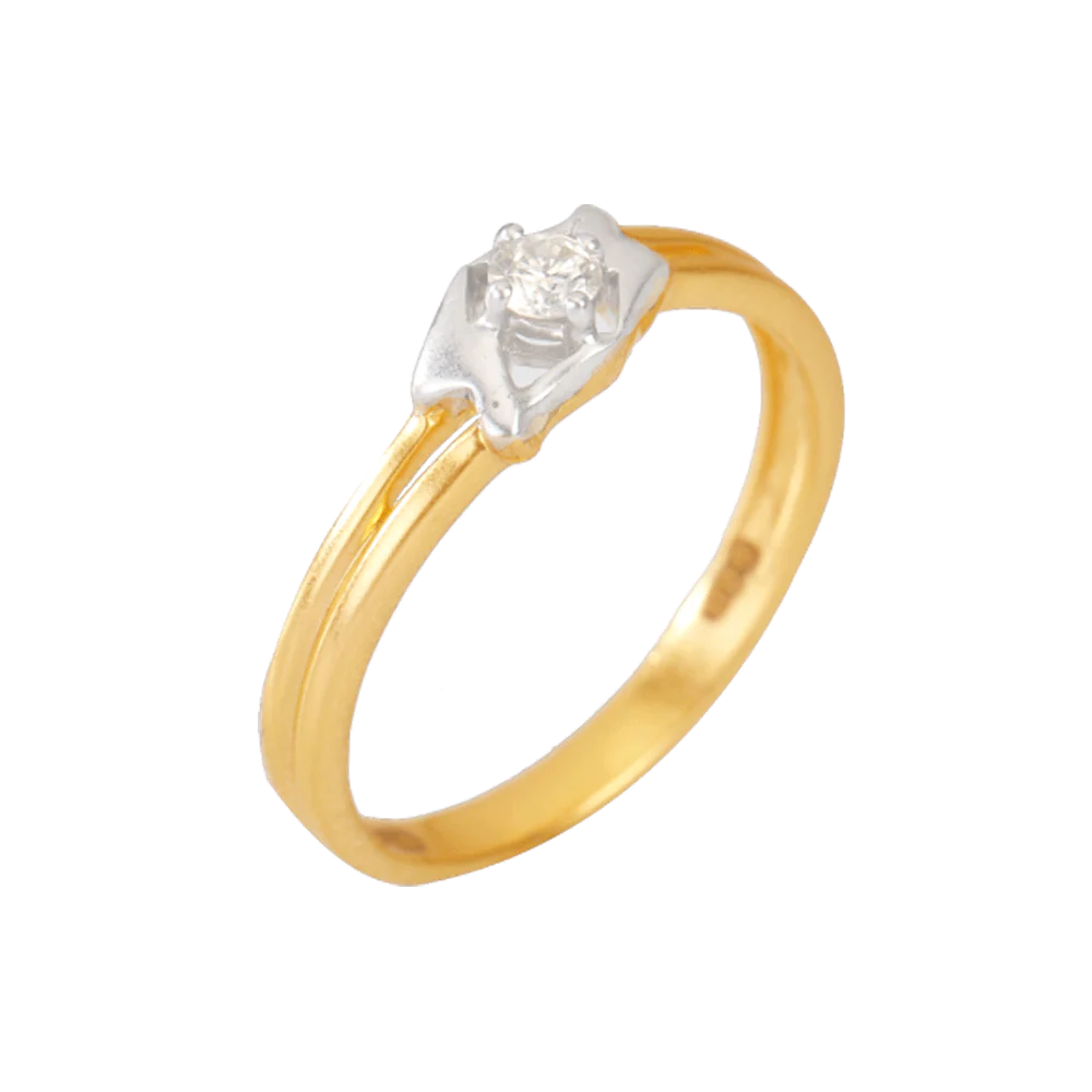 18KT (750) Yellow Gold And Diamond Ring For Women