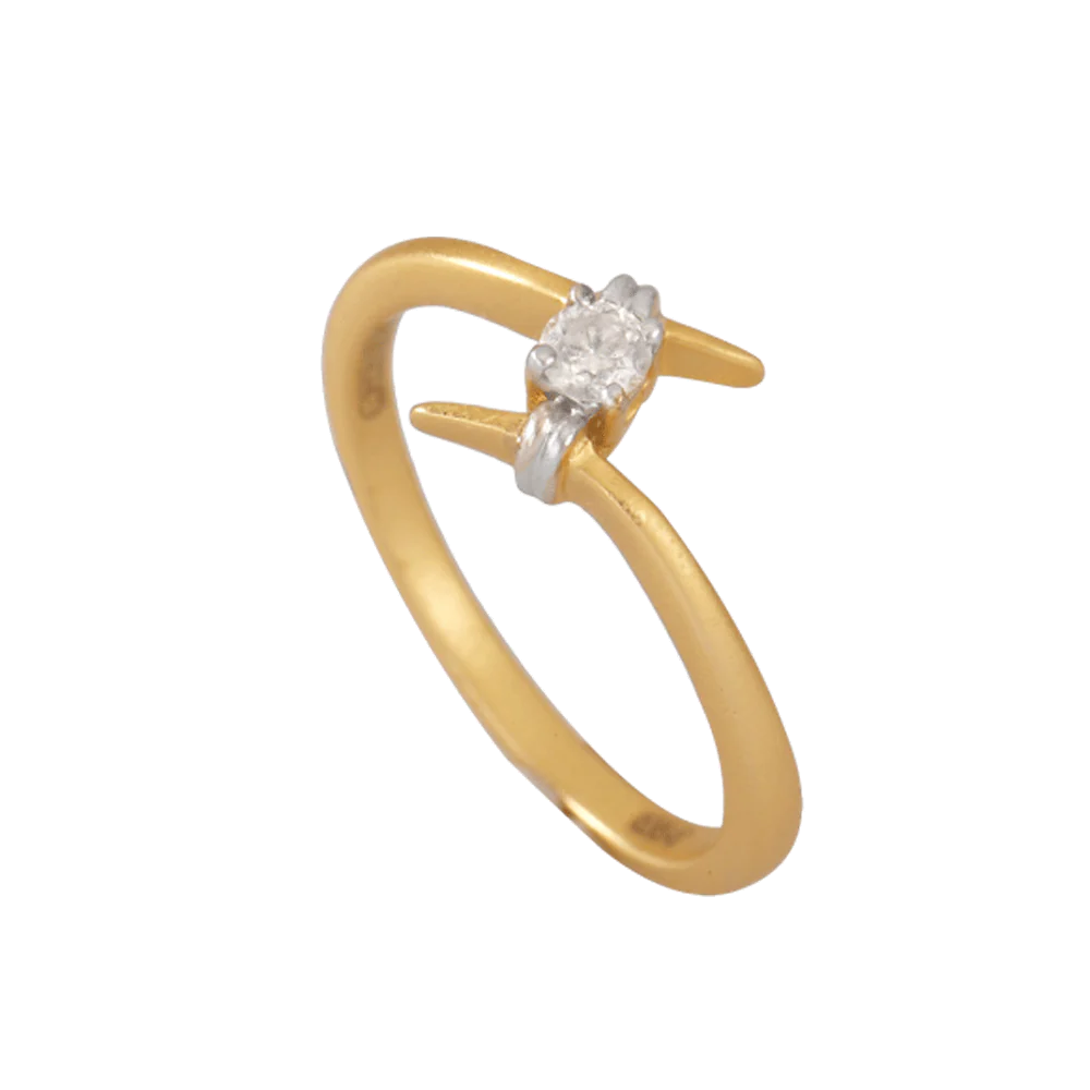 18KT (750) Yellow Gold And Diamond Ring For Women