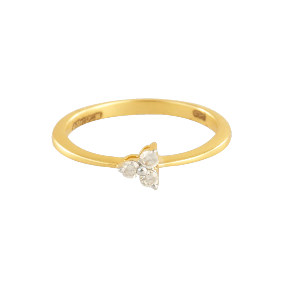 18KT (750) Yellow Gold And Diamond Ring For Women