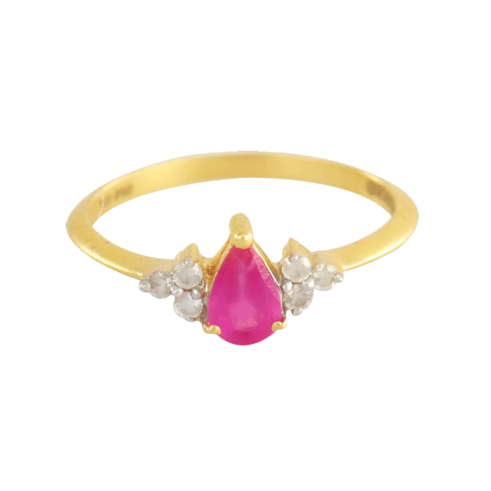 18KT (750) Yellow Gold And Diamond Ring For Women