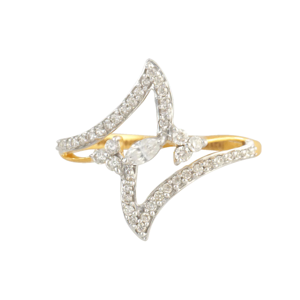 18KT (750) Yellow Gold And Diamond Ring For Women