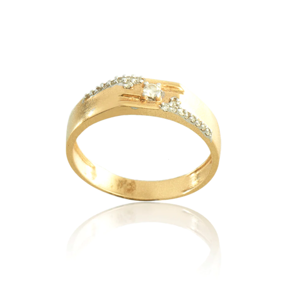 18KT (750) Yellow Gold And Diamond Ring For Women