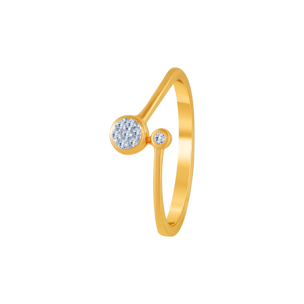 18KT (750) Yellow Gold And Diamond Ring For Women
