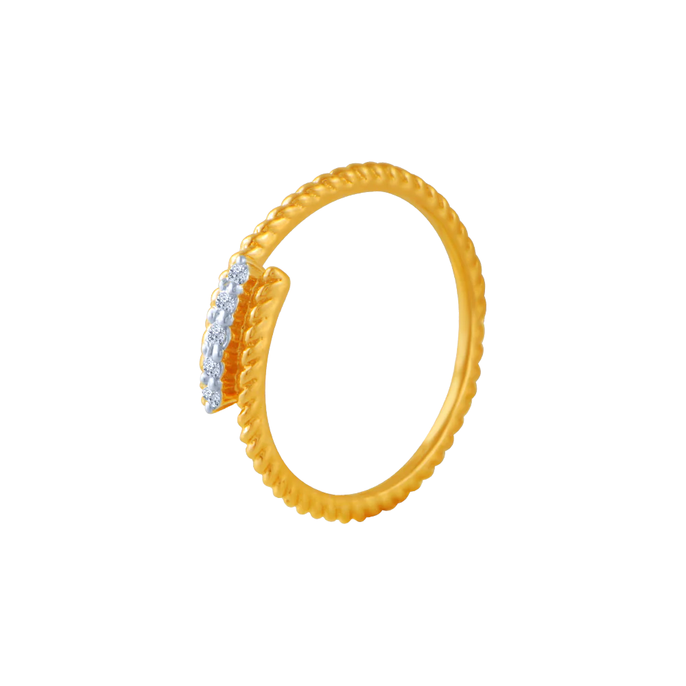 18KT (750) Yellow Gold And Diamond Ring For Women - Image 3