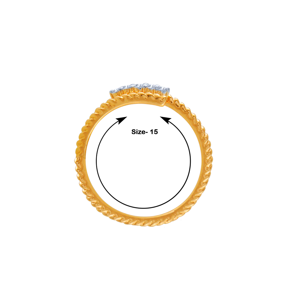 18KT (750) Yellow Gold And Diamond Ring For Women - Image 4