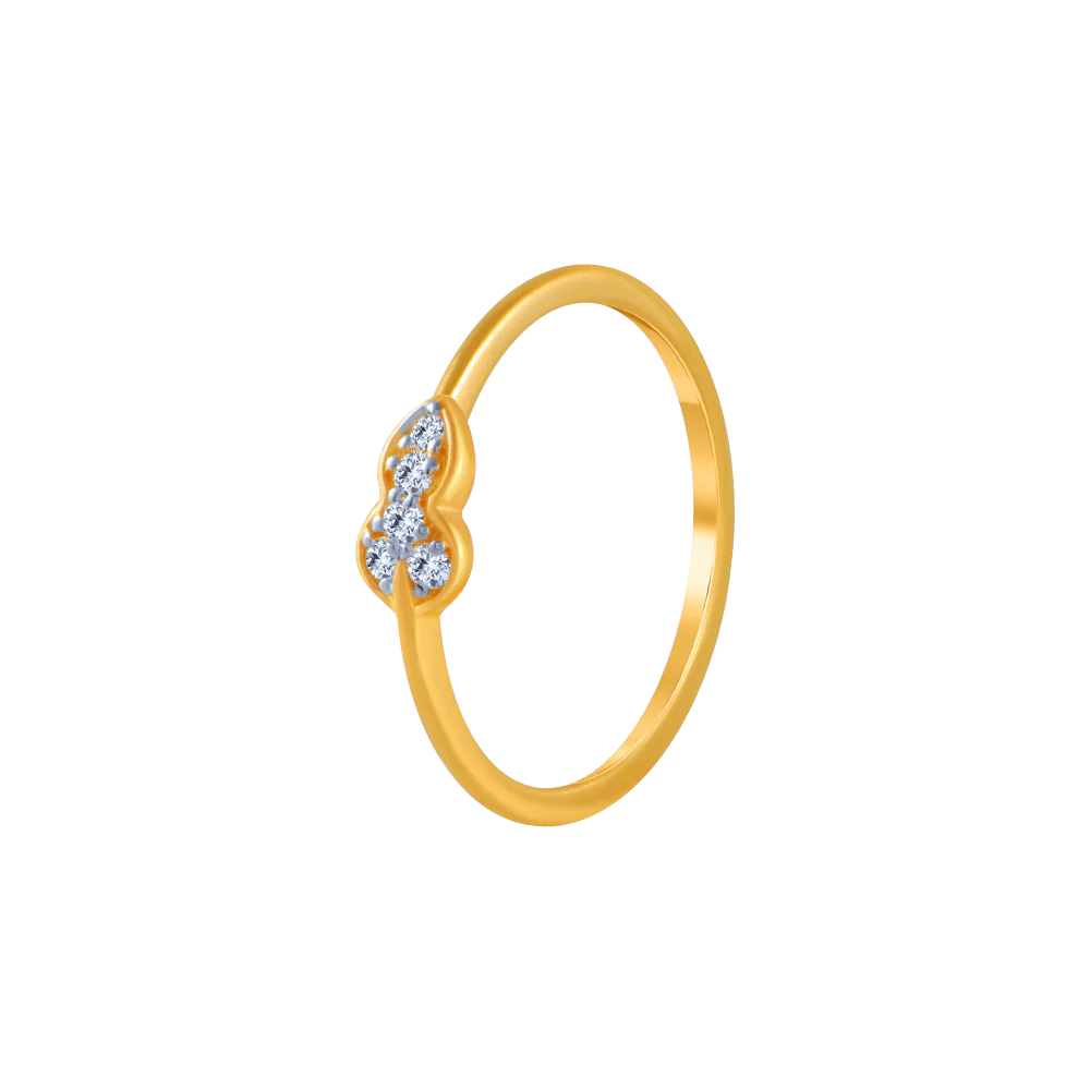 18KT (750) Yellow Gold And Diamond Ring For Women - Image 3