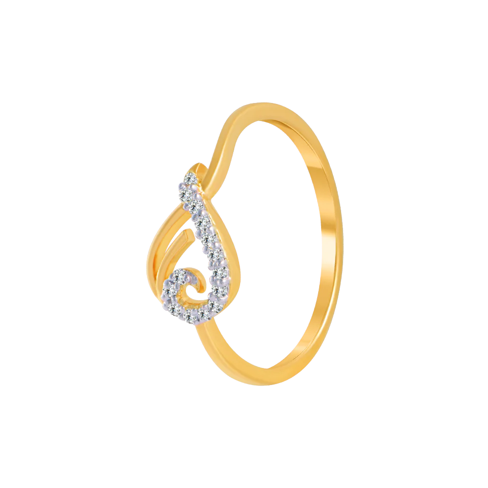 18KT (750) Yellow Gold And Diamond Ring For Women - Image 2