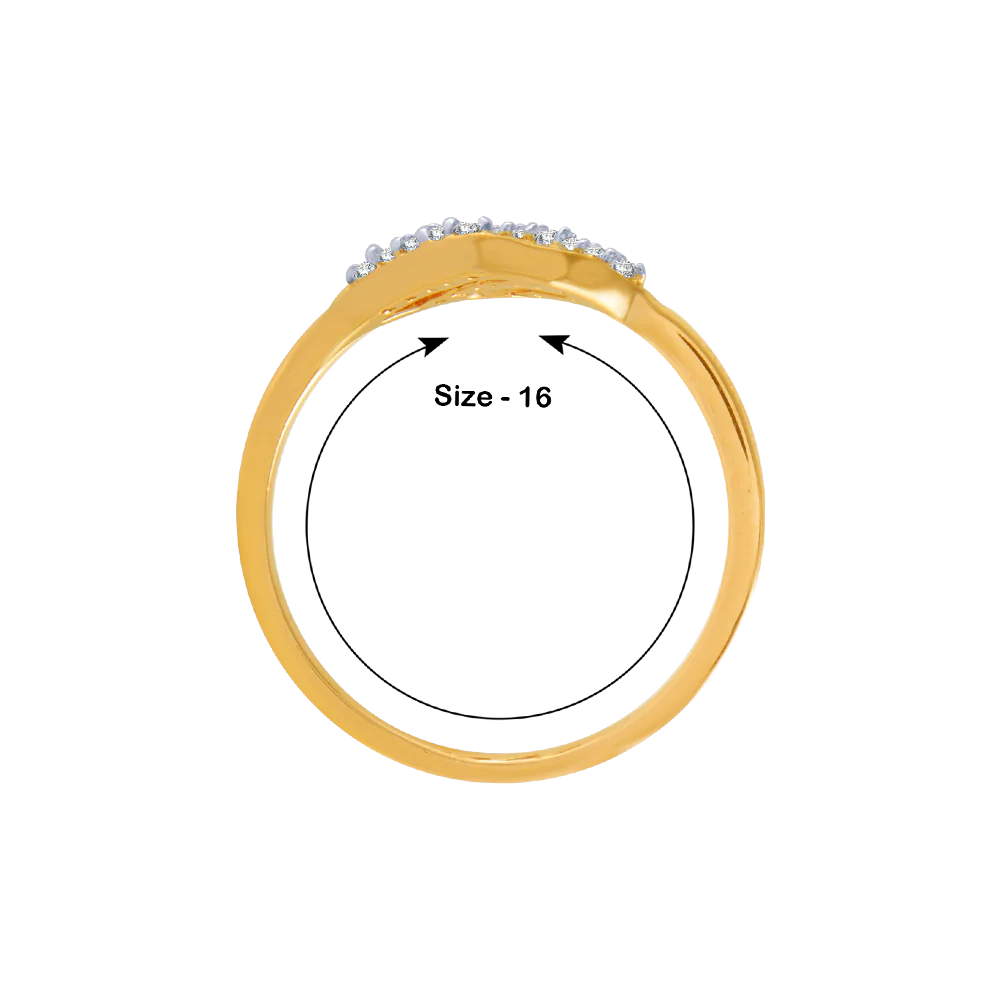 18KT (750) Yellow Gold And Diamond Ring For Women - Image 5