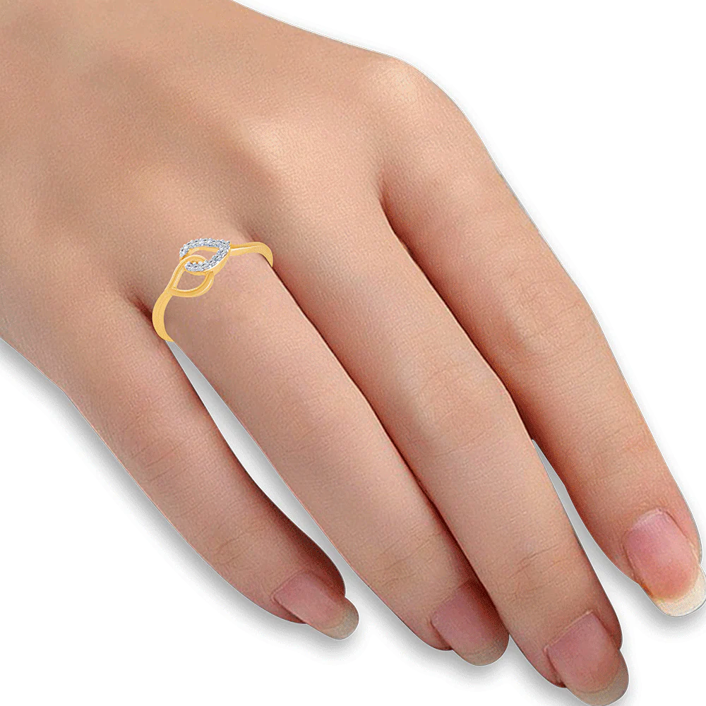18KT (750) Yellow Gold And Diamond Ring For Women - Image 4