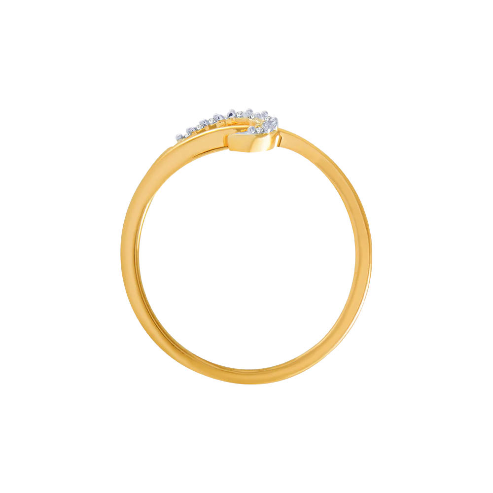 18KT (750) Yellow Gold And Diamond Ring For Women - Image 3