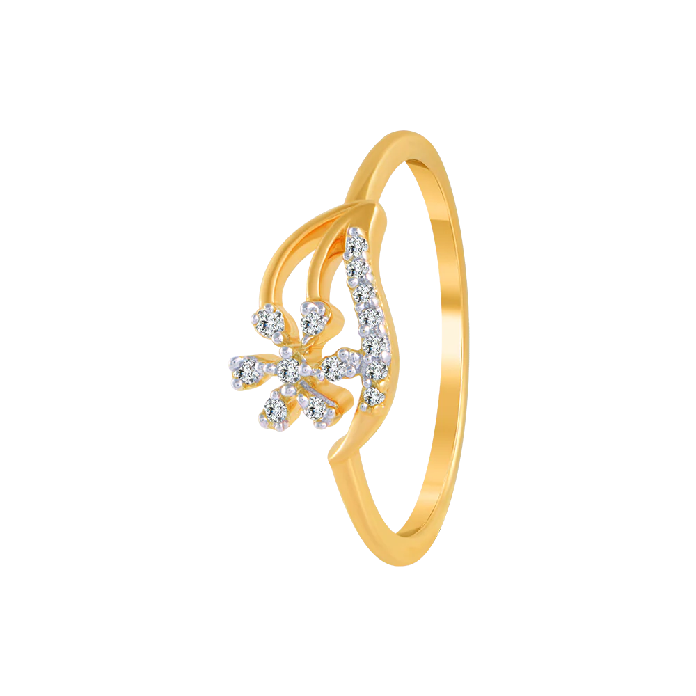18KT (750) Yellow Gold And Diamond Ring For Women