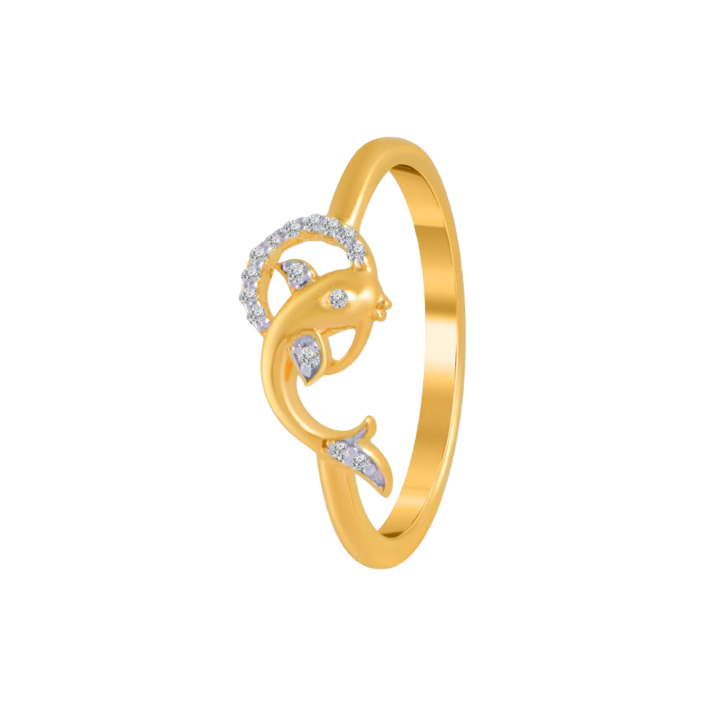 18KT (750) Yellow Gold And Diamond Ring For Women