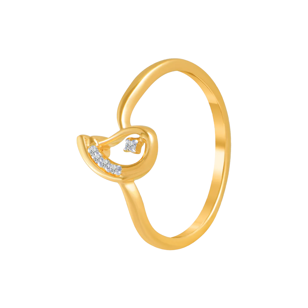 18KT (750) Yellow Gold And Diamond Ring For Women - Image 2
