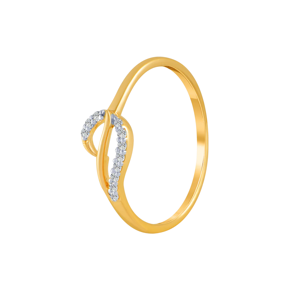 18KT (750) Yellow Gold And Diamond Ring For Women - Image 2