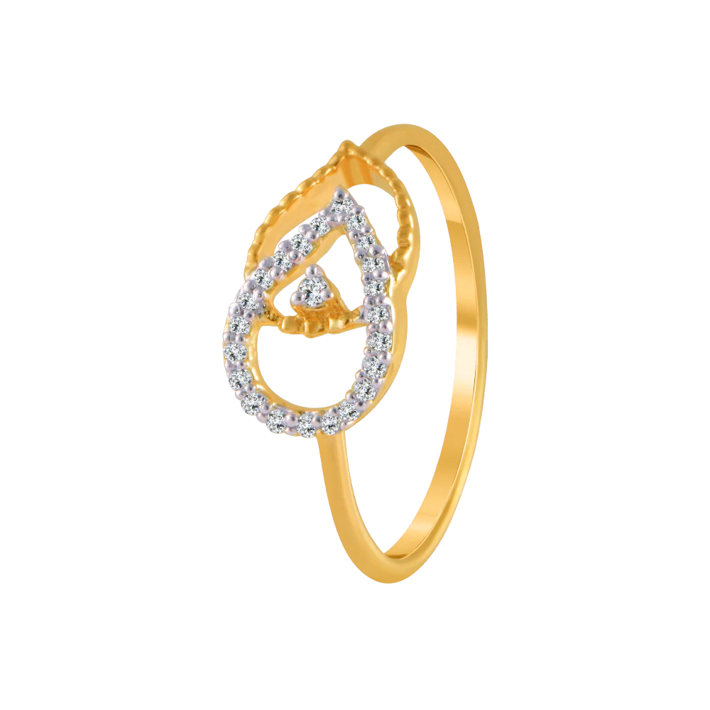 18KT (750) Yellow Gold And Diamond Ring For Women