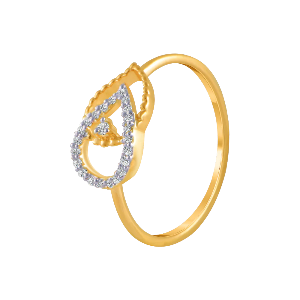 18KT (750) Yellow Gold And Diamond Ring For Women - Image 2