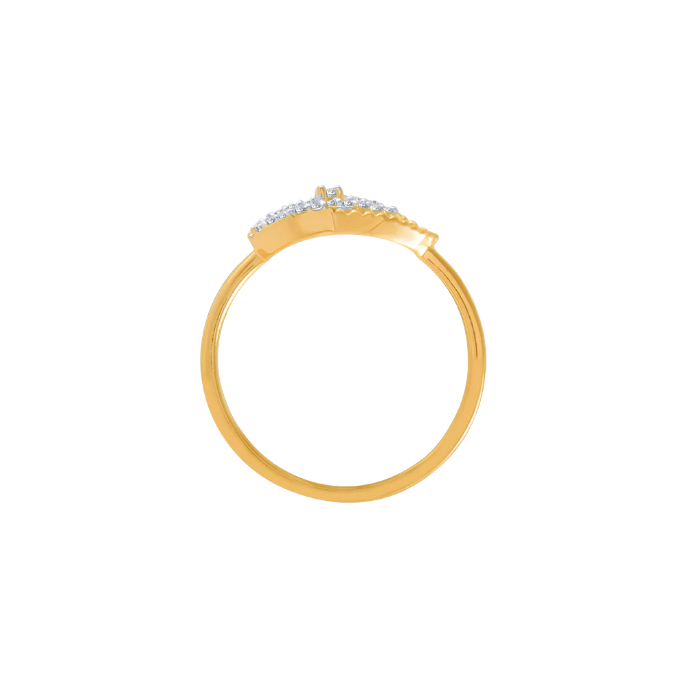 18KT (750) Yellow Gold And Diamond Ring For Women - Image 3