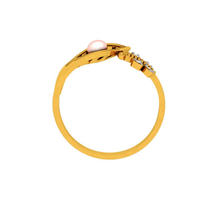 18KT (750) Yellow Gold And Diamond Ring For Women - Image 2