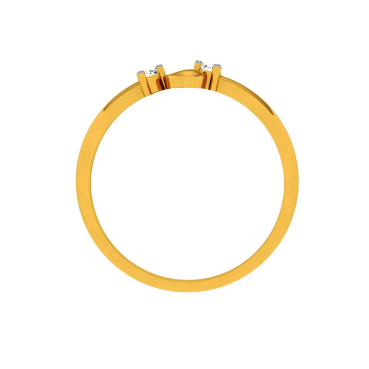 18KT (750) Yellow Gold And Diamond Ring For Women - Image 2