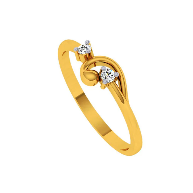 18KT (750) Yellow Gold And Diamond Ring For Women - Image 5
