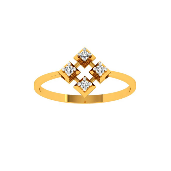 18KT (750) Yellow Gold And Diamond Ring For Women - Image 7