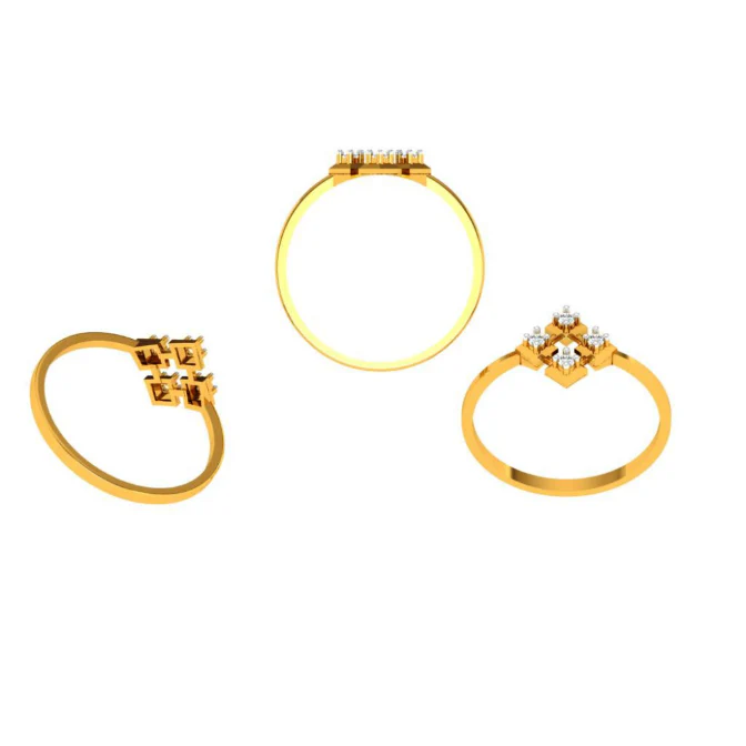 18KT (750) Yellow Gold And Diamond Ring For Women - Image 8