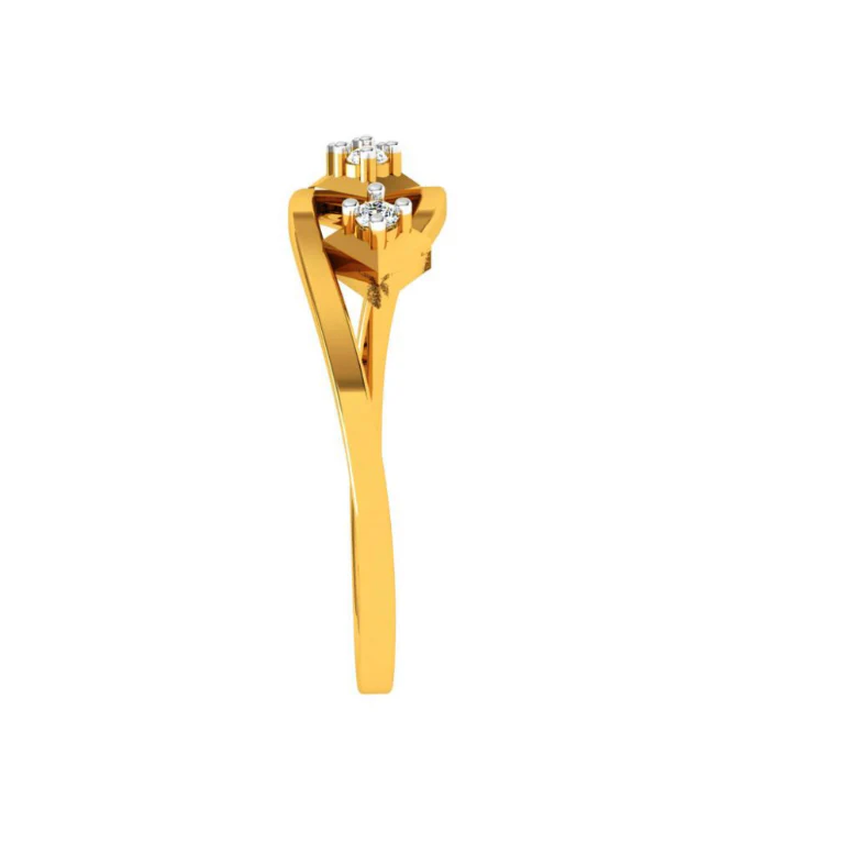 18KT (750) Yellow Gold And Diamond Ring For Women - Image 3