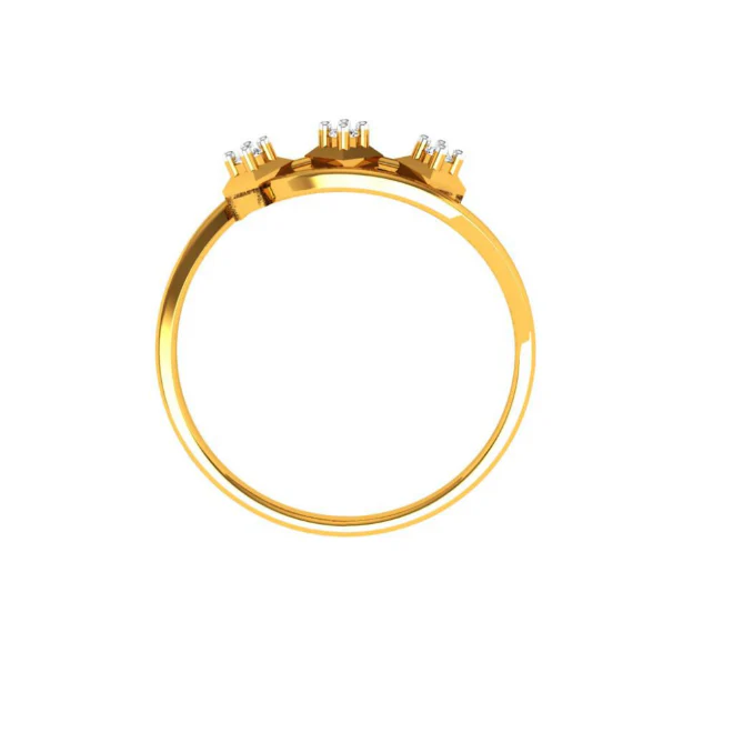18KT (750) Yellow Gold And Diamond Ring For Women - Image 4
