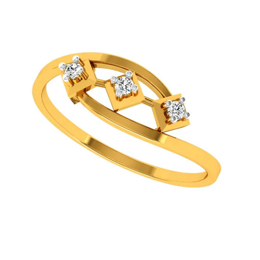 18KT (750) Yellow Gold And Diamond Ring For Women - Image 8