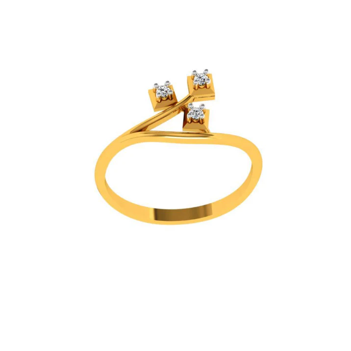 18KT (750) Yellow Gold And Diamond Ring For Women - Image 2