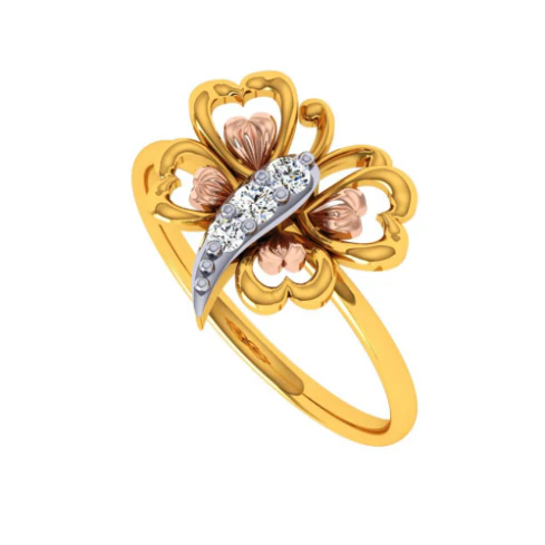 18KT (750) Yellow Gold And Diamond Ring For Women - Image 6