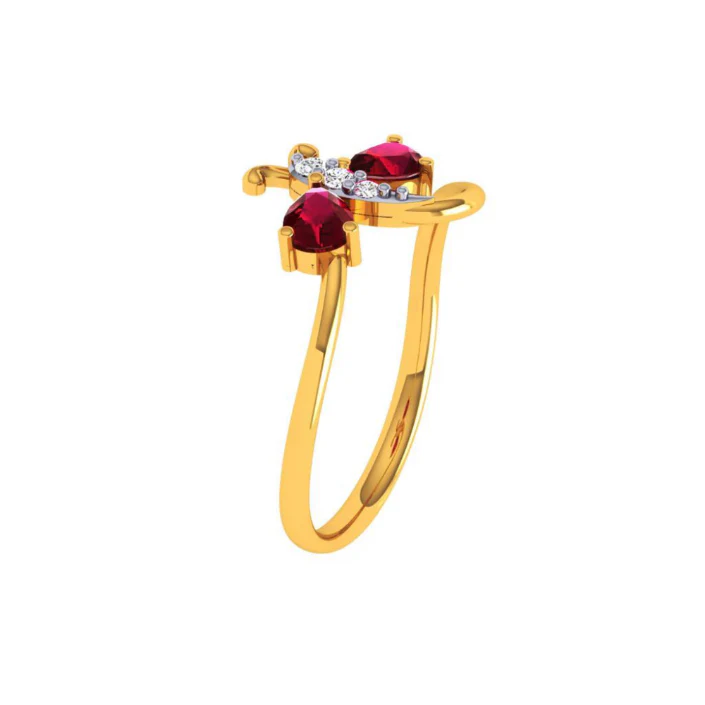 18KT (750) Yellow Gold And Diamond Ring For Women - Image 4