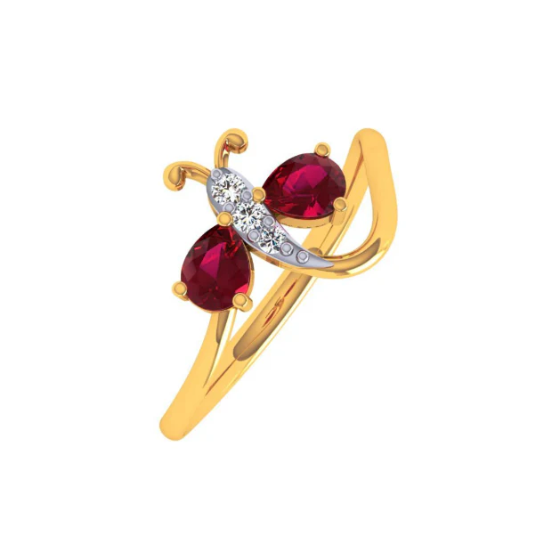 18KT (750) Yellow Gold And Diamond Ring For Women - Image 6