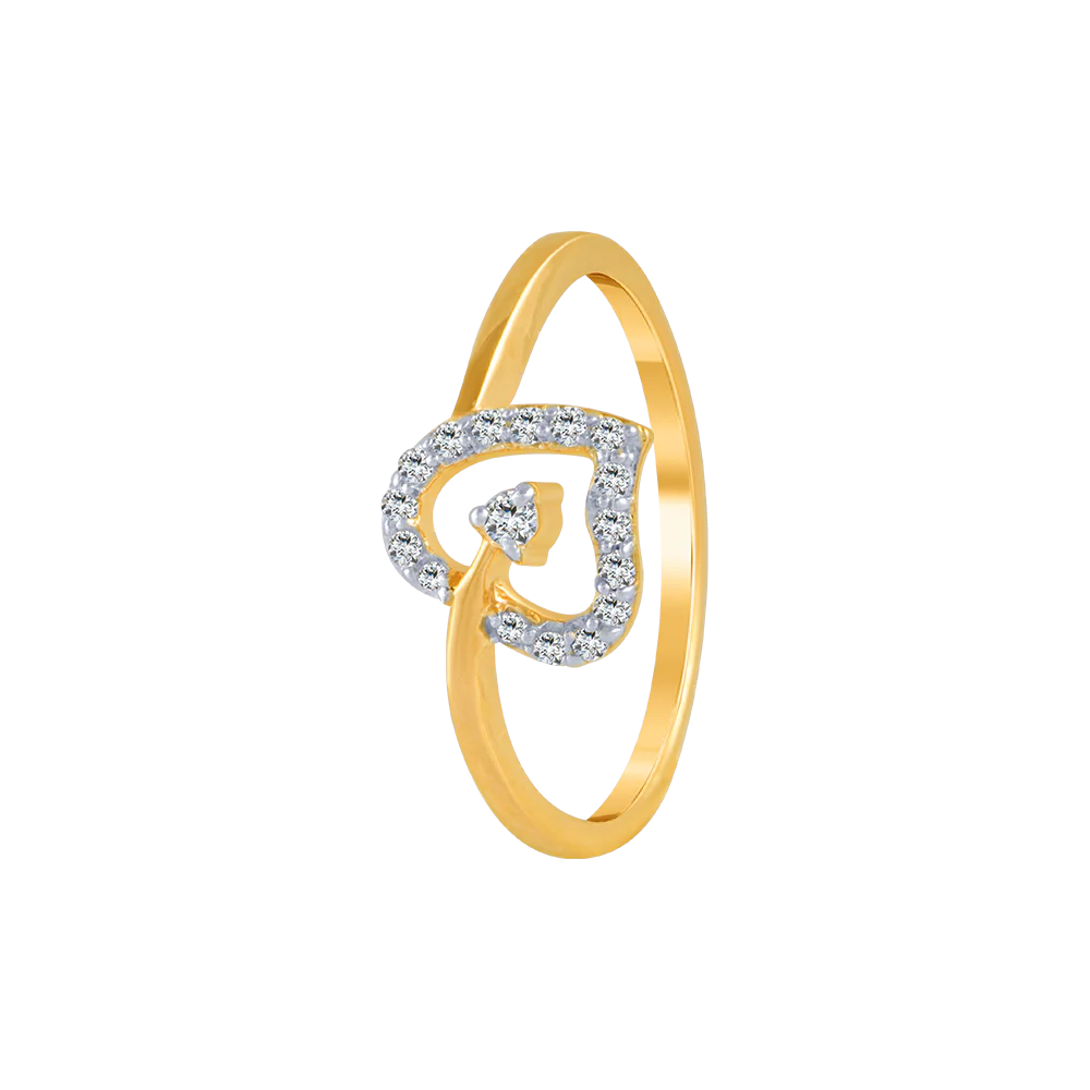 18KT (750) Yellow Gold And Diamond Ring For Women