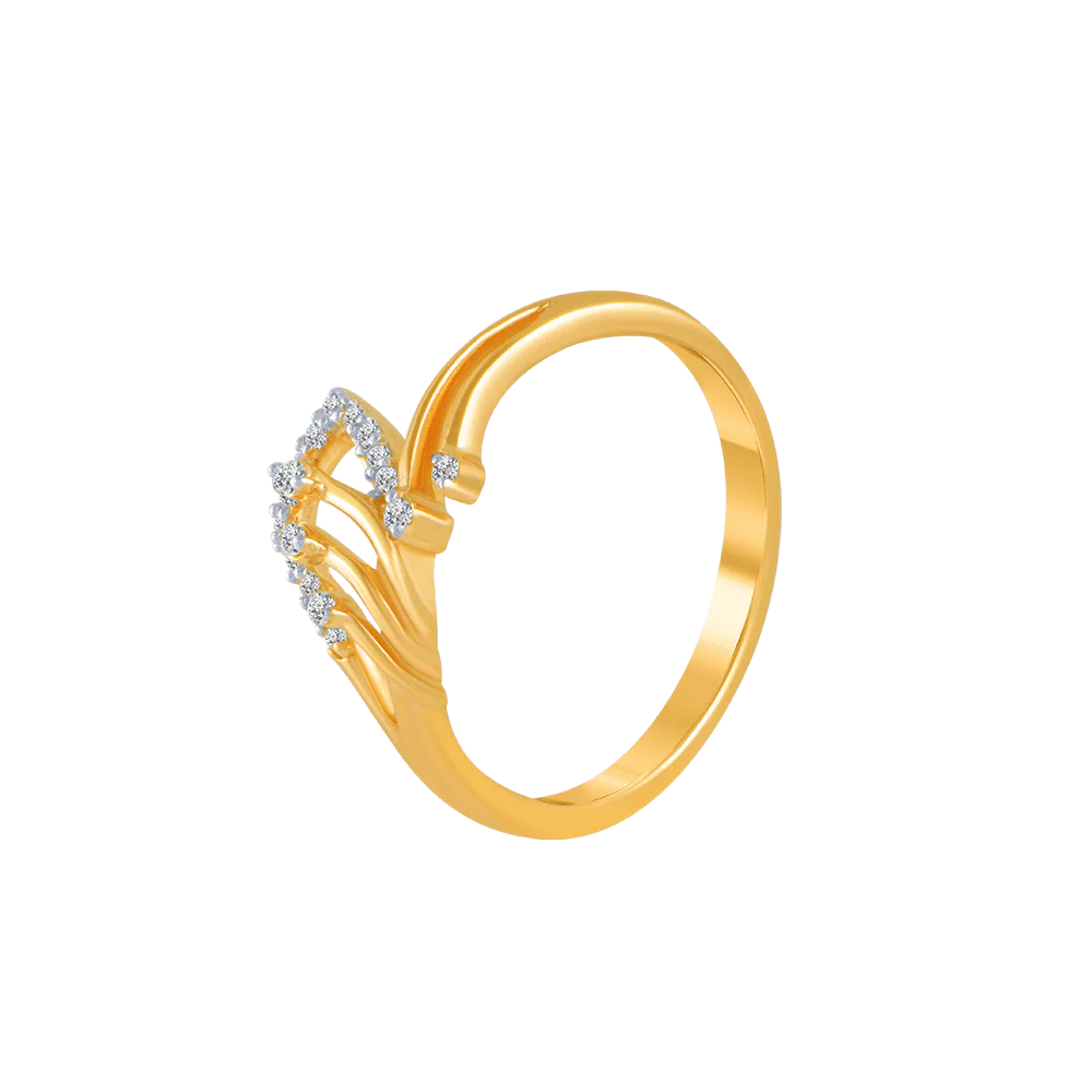 18KT (750) Yellow Gold And Diamond Ring For Women - Image 2