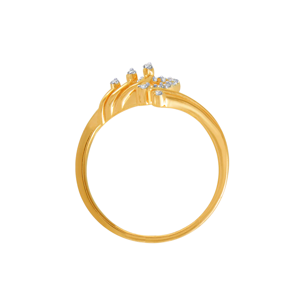 18KT (750) Yellow Gold And Diamond Ring For Women - Image 3