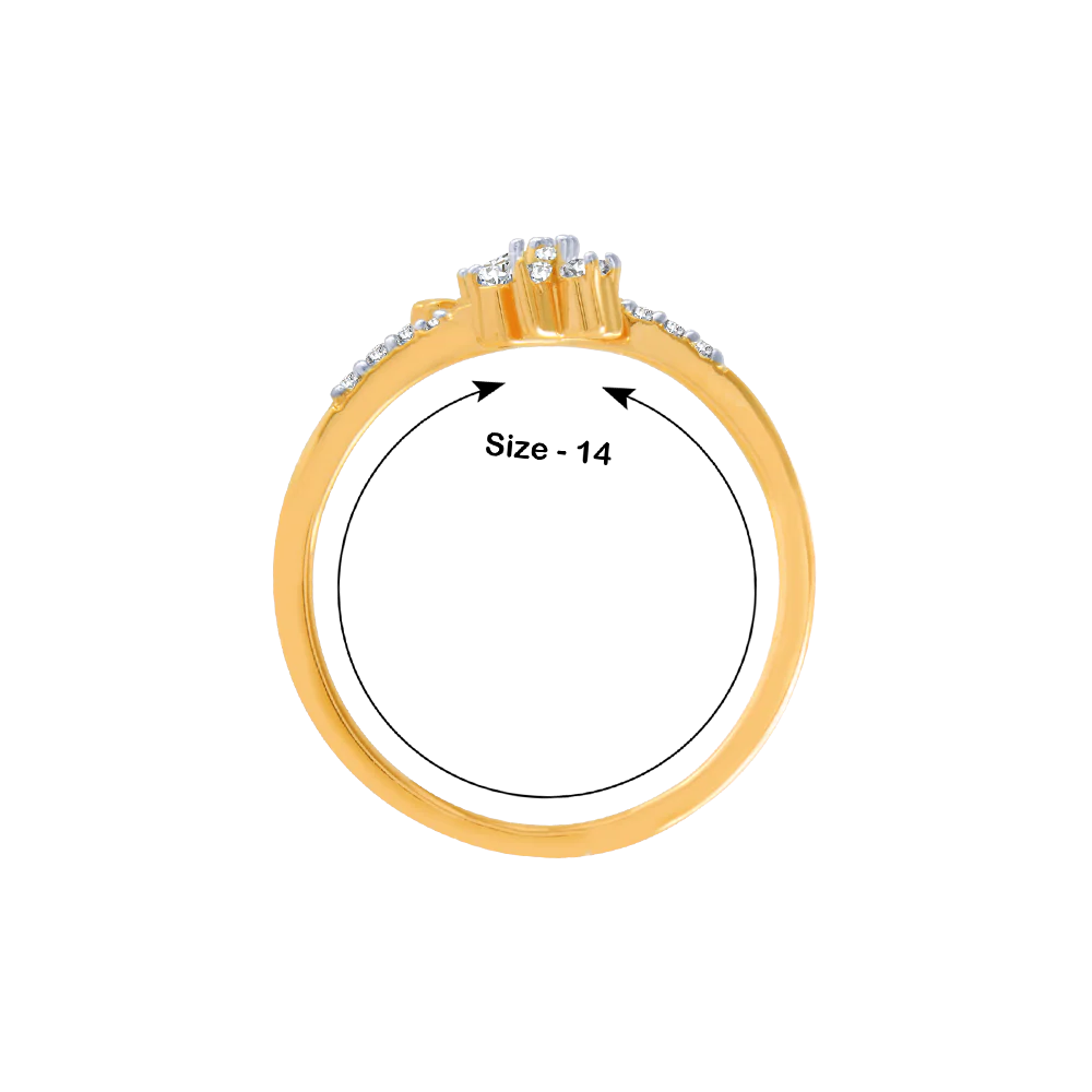 18KT (750) Yellow Gold And Diamond Ring For Women - Image 5