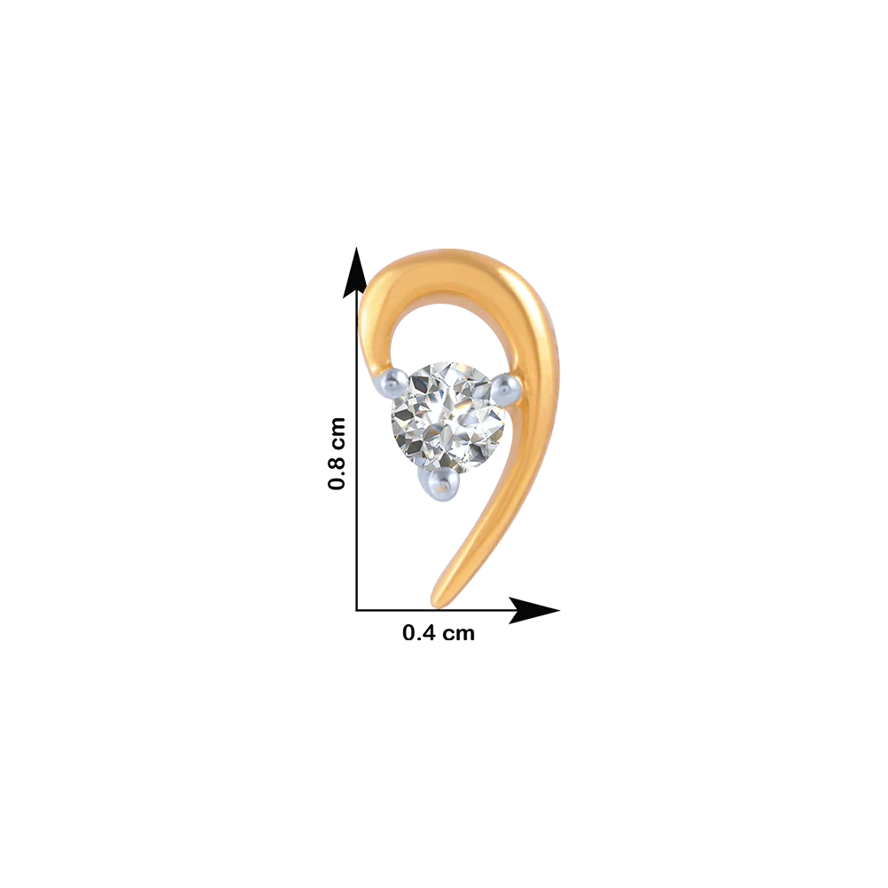 18KT (750) Yellow Gold And Diamond Stud Earrings For Women - Image 4
