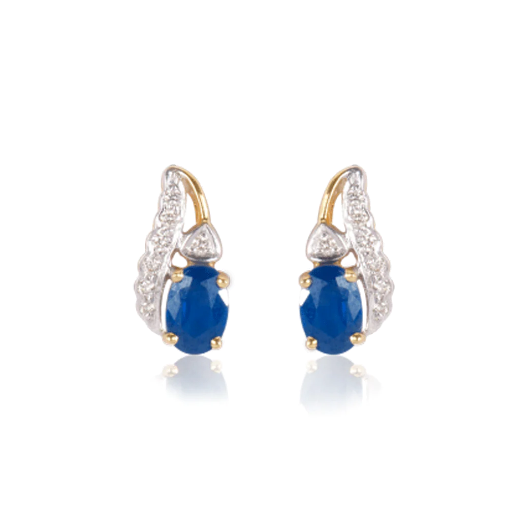 18KT (750) Yellow Gold And Diamond Stud Earrings For Women