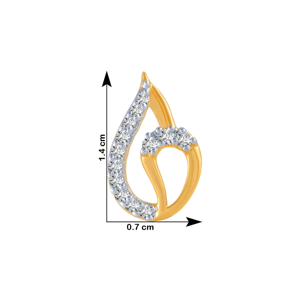 18KT (750) Yellow Gold And Diamond Stud Earrings For Women - Image 4