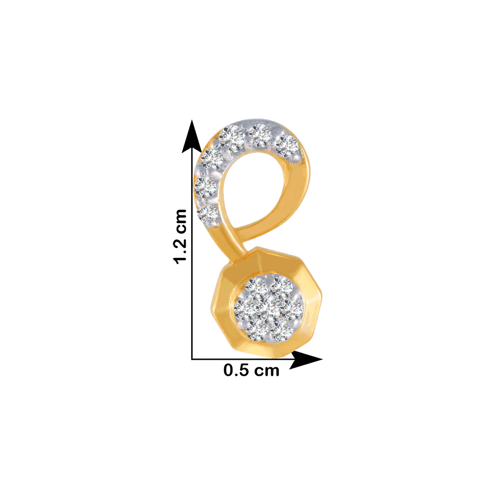 18KT (750) Yellow Gold And Diamond Stud Earrings For Women - Image 4