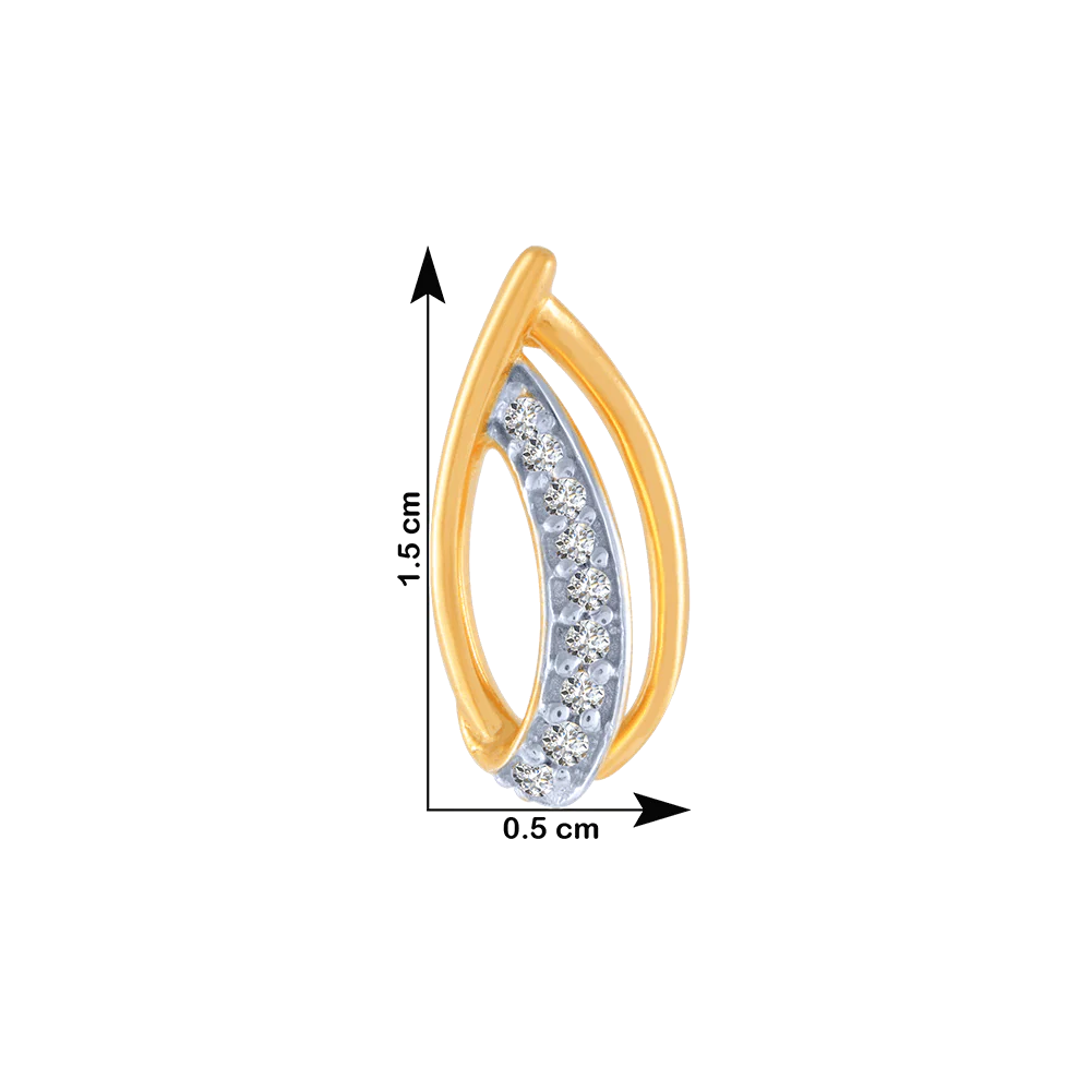 18KT (750) Yellow Gold And Diamond Stud Earrings For Women - Image 4