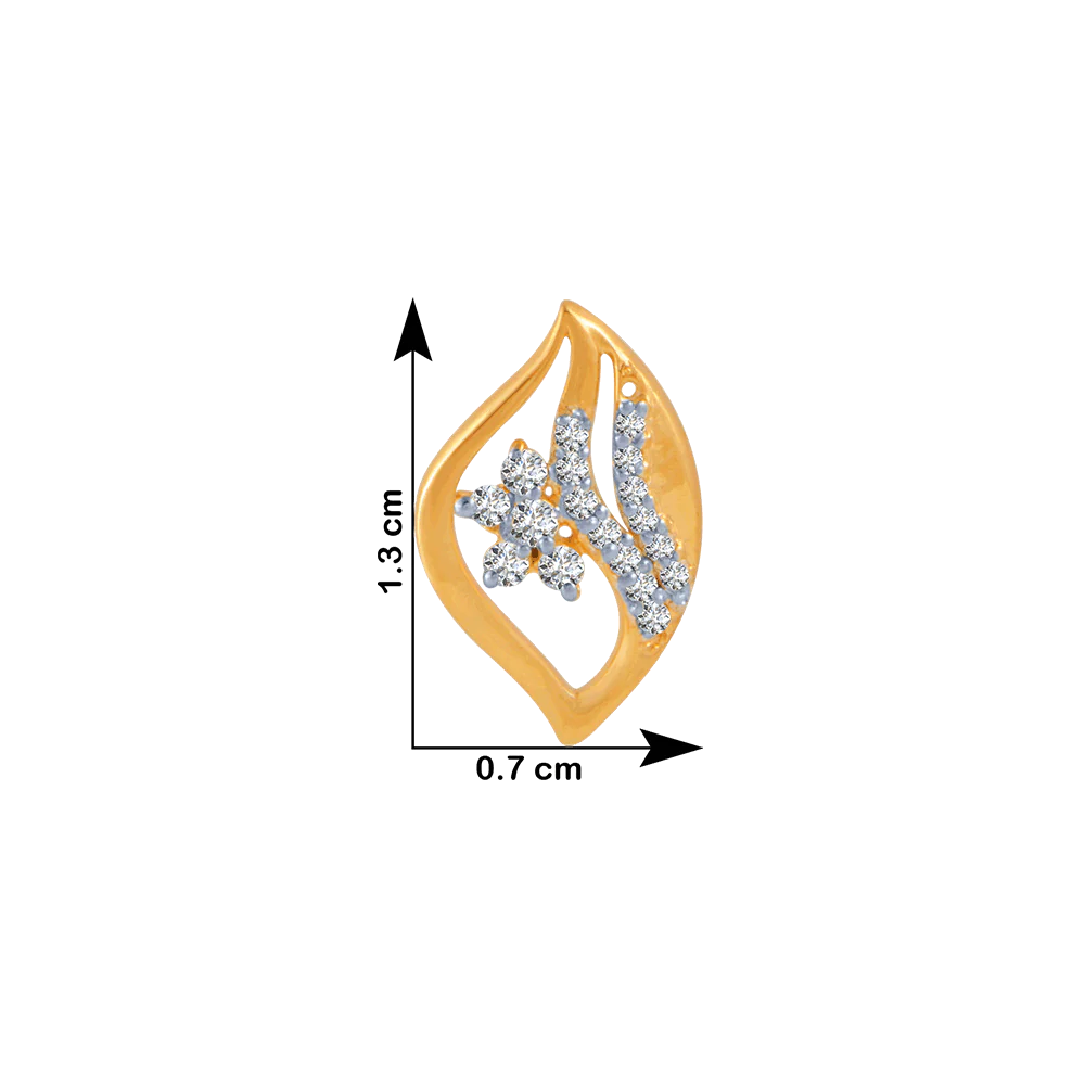 18KT (750) Yellow Gold And Diamond Stud Earrings For Women - Image 4