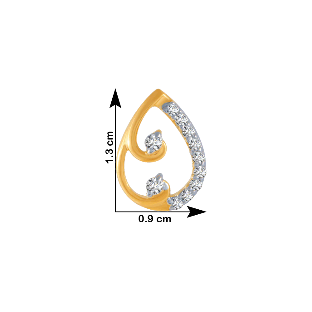 18KT (750) Yellow Gold And Diamond Stud Earrings For Women - Image 4