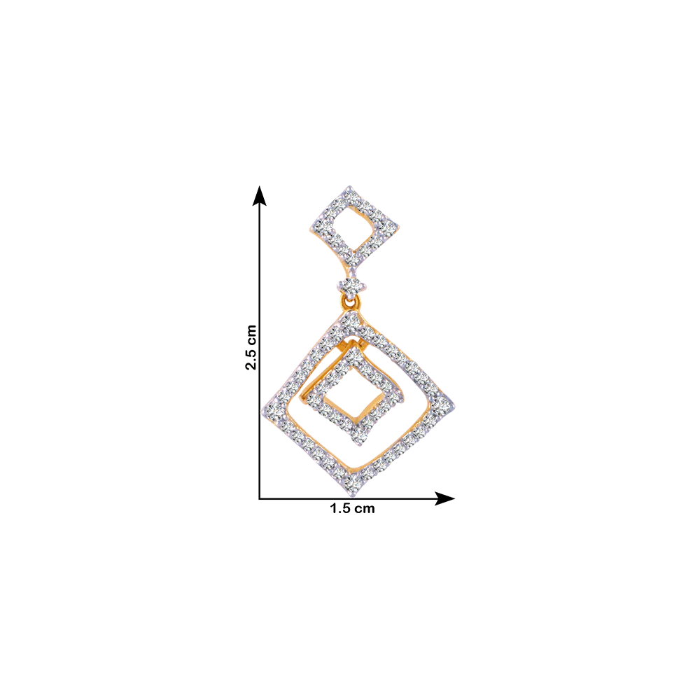 18KT (750) Yellow Gold And Solitaire Jhumki Earrings For Women - Image 4